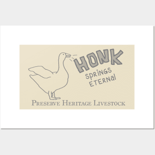 HONK Springs Eternal - Newsprint - Endangered Breed Preservation Posters and Art